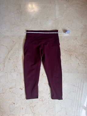 Zella Medium Burgundy Cropped High-Rise Leggings